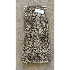NWT Cupcakes & Cashmere Cheetah Animal Print Faux Fur Throw Blanket 50”x70”